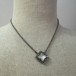 Sabika S14 Elegant Silver Necklace with Square Pendant